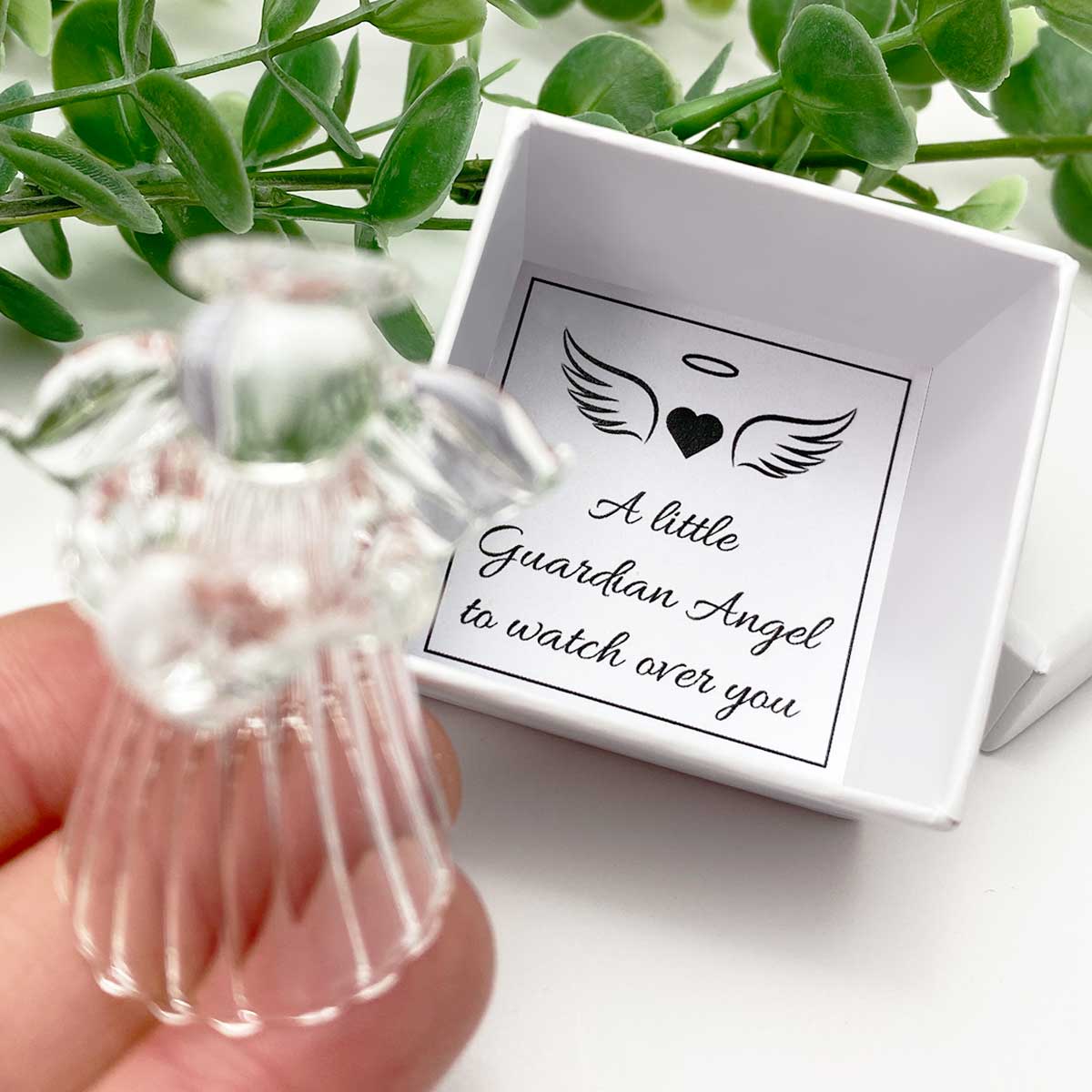 Boxed Glass 'Guardian Angel' Ornament