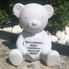 Load image into Gallery viewer, Graveside / Memorial Ornament. Baby or Child, Teddy Bear. &#39;... No Footprint So Small ...&#39;