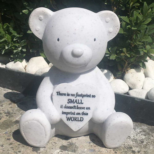 Graveside / Memorial Ornament. Baby or Child, Teddy Bear. '... No Footprint So Small ...'