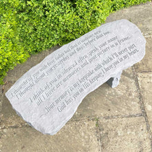 Load image into Gallery viewer, Memorial Stone Bench. Inscribed sentimental verse.
