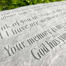Load image into Gallery viewer, Memorial Stone Bench. Inscribed sentimental verse.