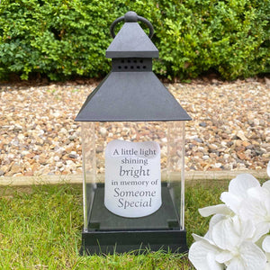 Outdoor Memorial  Lantern, LED, Black, '... in memory of Someone Special'