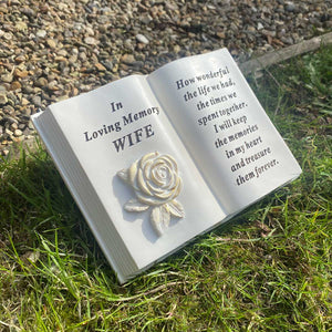 Wife Memorial Cream and Gold Book.