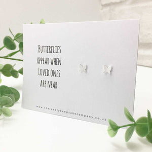 You added Sterling Silver 'Butterflies appear when loved ones are near' Memorial Earrings to your cart.