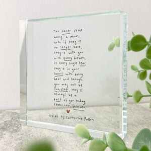 You added Freestanding Crystal Token with Baby Loss Poem for Mother's Day by Catherine Prutton to your cart.