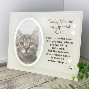 You added Sadly Missed my special cat memorial Glass frame to your cart.