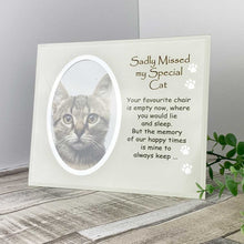 Load image into Gallery viewer, Sadly Missed my special cat memorial Glass frame