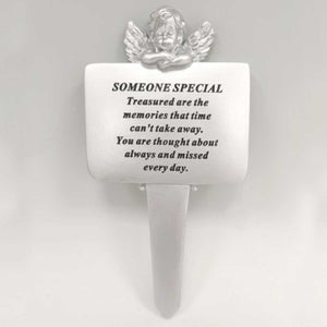 Memorial Plot Tribute. Silver Angel. 'Someone Special'.