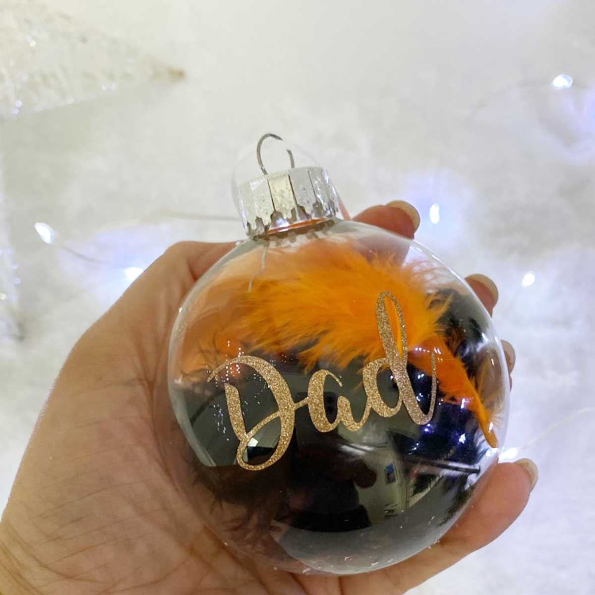 Personalised Football Club Colours Glass Christmas Bauble