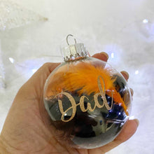 Load image into Gallery viewer, Personalised Football Club Colours Glass Christmas Bauble