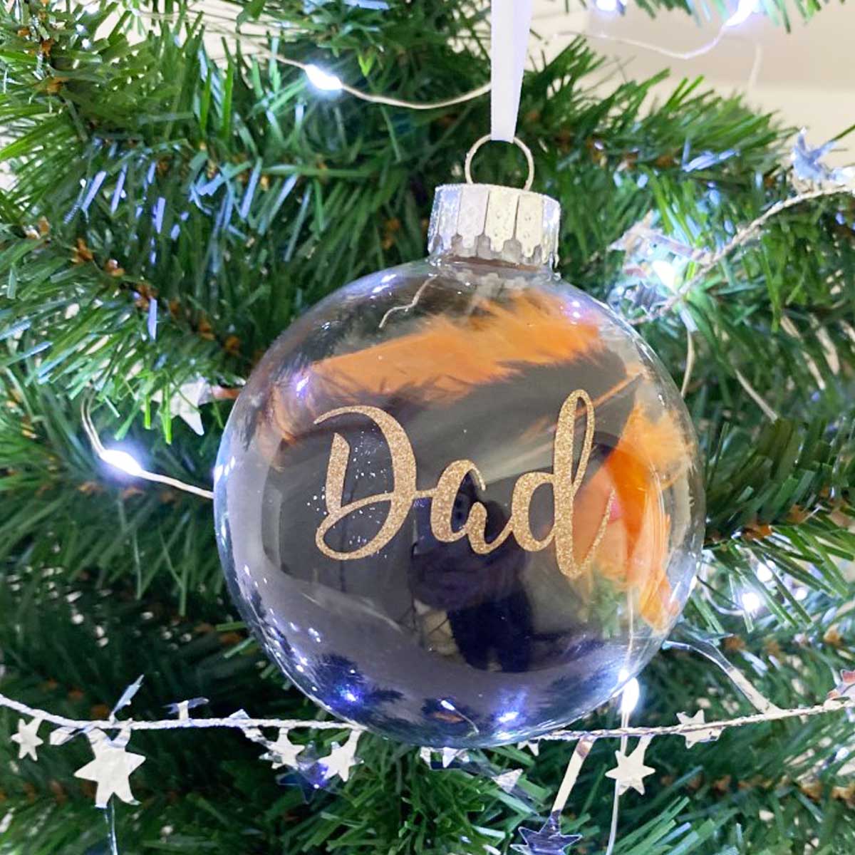 Personalised Football Club Colours Glass Christmas Bauble