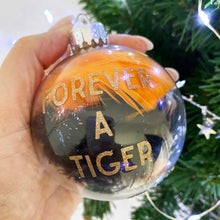 Load image into Gallery viewer, Personalised Football Club Colours Glass Christmas Bauble
