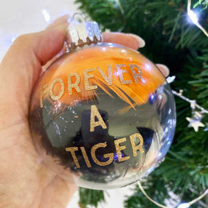 Personalised Football Club Colours Glass Christmas Bauble