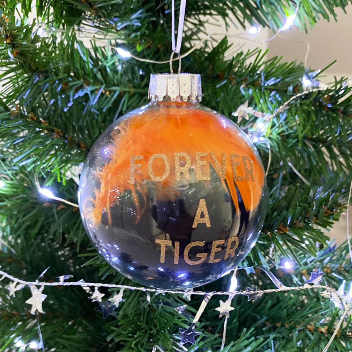 Personalised Football Club Colours Glass Christmas Bauble