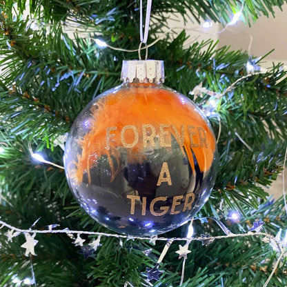 Personalised Football Club Colours Glass Christmas Bauble