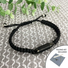 Load image into Gallery viewer, Black Woven Cord Cremation Ashes Urn Bracelet