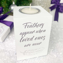 Load image into Gallery viewer, Feathers Appear Memorial Tea Light Holder