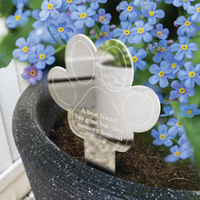 Load image into Gallery viewer, Paw Print Memorial Garden Plant Marker &amp; Forget Me Not Seeds