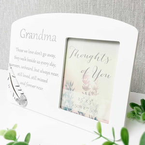 White Wooden Sentimental Memorial Photo Frame - Grandma