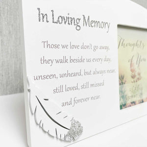 White Wooden Sentimental Memorial Photo Frame - In Loving Memory