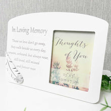 Load image into Gallery viewer, White Wooden Sentimental Memorial Photo Frame - In Loving Memory