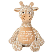 Load image into Gallery viewer, Personalised Keepsake Comfort Giraffe