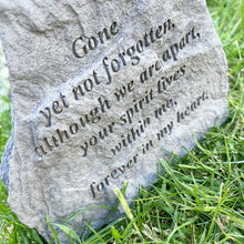 Load image into Gallery viewer, &#39;Gone Yet Not Forgotten&#39; Outdoor Memorial Stone