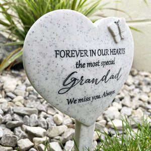 Heart Shaped Graveside Stake- Grandad