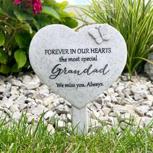 Heart Shaped Graveside Stake- Grandad
