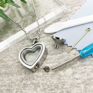 Heart Window Cremation Ashes Urn Necklace