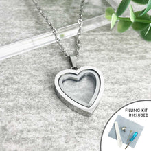 Load image into Gallery viewer, Heart Window Cremation Ashes Urn Necklace