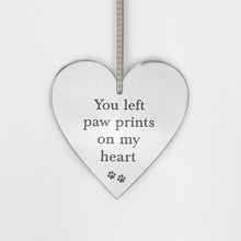 Load image into Gallery viewer, You Left Paw Prints Acrylic Hanging Heart Decoration