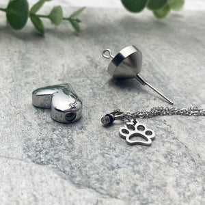 Paws Forever In My Heart Cremation Ashes Memorial Urn Necklace