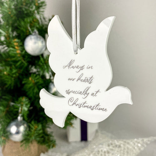 White Acrylic Dove Hanging Decoration