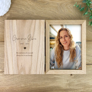 Personalised Solid Oak Memorial Book Photo Frame