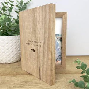 Personalised Solid Oak Memorial Book Photo Frame