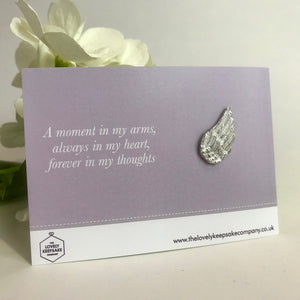 Remembrance Lapel Pin with 'A Moment in my Arms' Message Card - Assorted Pins
