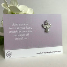 Load image into Gallery viewer, Remembrance Angel Pin with &#39;May you have heaven in your heart, starlight in your soul and angels all around you&#39; Message Card