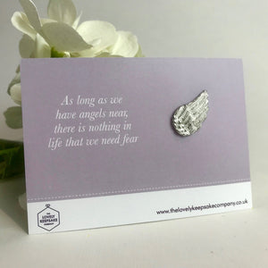 Remembrance Lapel Pin with 'Angels Near' Message Card - Assorted Pins