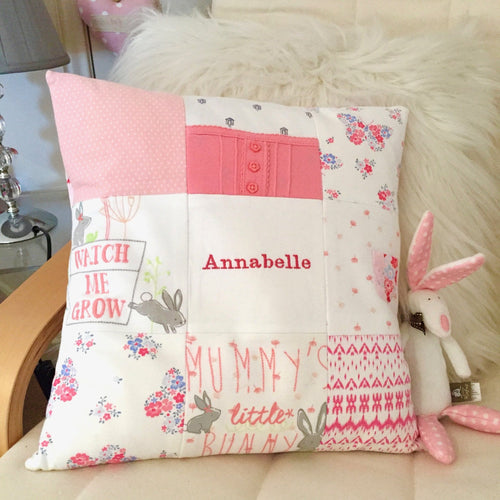 Bespoke Memory Cushion from Cherished Personal Garments - Patchwork