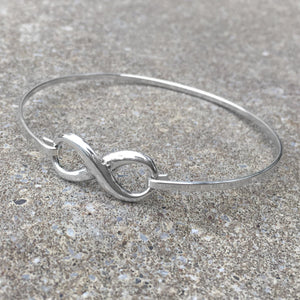Bangle. Sterling Silver. Infinity Symbol. Personalised Gift Box