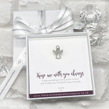 Load image into Gallery viewer, Memorial Token in Personalised Gift Box. Diamante Angel.