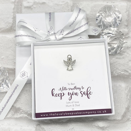 Memorial Token in Personalised Gift Box. Diamante Angel. 