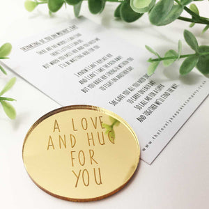 Thinking Of You On Mother's Day Poem + Love & Hug Mirror Disc