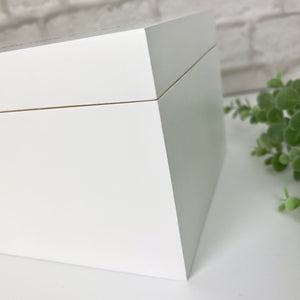Personalised Luxury White Wooden Any Message Keepsake Memory Box - 2 Sizes