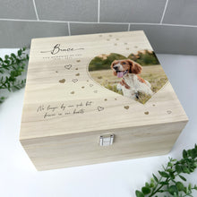 Load image into Gallery viewer, Personalised 28cm Square Luxury Wooden Pet Memorial Photo Memory Box