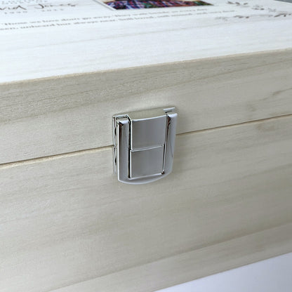Personalised Luxury Square Wooden 28cm One Photo Keepsake Memory Box