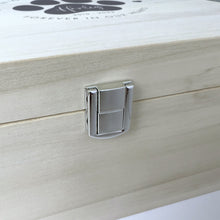 Load image into Gallery viewer, Personalised Wooden Square 28cm Pet Name Memorial Memory Box