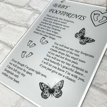 Load image into Gallery viewer, Baby Footprints Hanging Glass Memorial Plaque