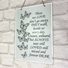 Load image into Gallery viewer, Butterflies Hanging Glass Memorial Plaque